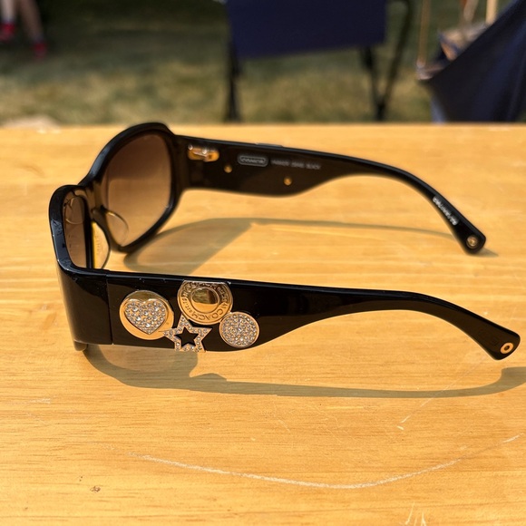 Coach Black Sunglasses with Gold Accents - Picture 3 of 6